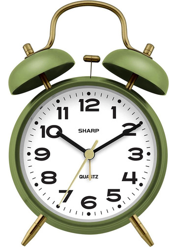 Reloj Despertador De Doble Campana Sharp, Alarma Fuerte I...