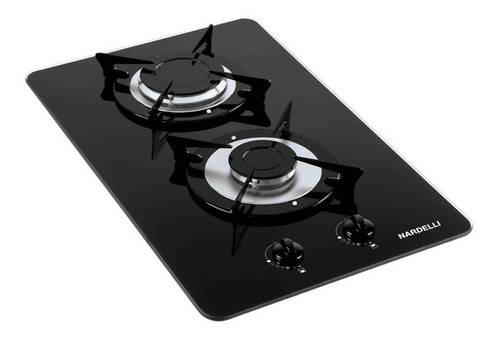 Cooktop Nardelli Vidro Preto 2 Bocas Chama Rápida Bivolt