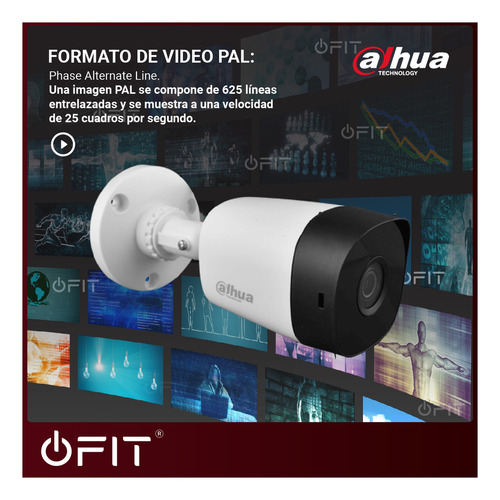 Cámara de seguridad Dahua HAC-B1A21 3.6mm Cooper con resolución de 2MP visión nocturna incluida blanca
