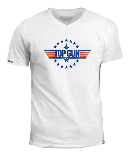 Camiseta Cuello V Top Gun Maverick Logo Con Estrellas Ivk