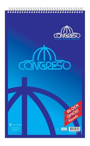 Block Congreso Oficio 80 Hojas Con Espiral Puntillado