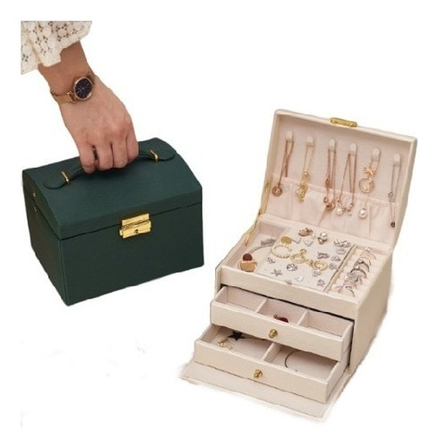 Organizador Joyas Estuche Joyero Aretes Anillos Viaje 3 Capa