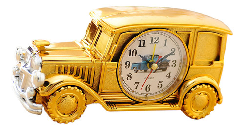 Reloj Despertador Clásico Dorado Con Forma De Coche Para Dec