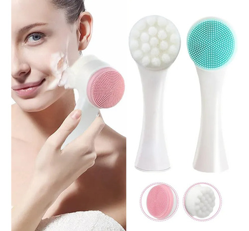 Cepillo De Lavado Facial De Doble Cara, Limpieza Facial De S