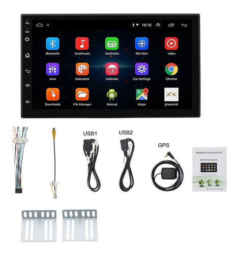 Radio Carro Android 9 7pulgadas Wifi Gps Usb Mic Solapa