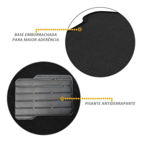 Jogo De Tapete Carpete Honda New Civic 2007 2008 2009 2010 2011 2012 2013 Preto Protetor 3 Peças