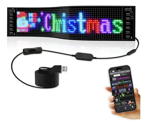 Pantalla Led Flexible Programable Para Negocio 26.8x4.7 PuLG