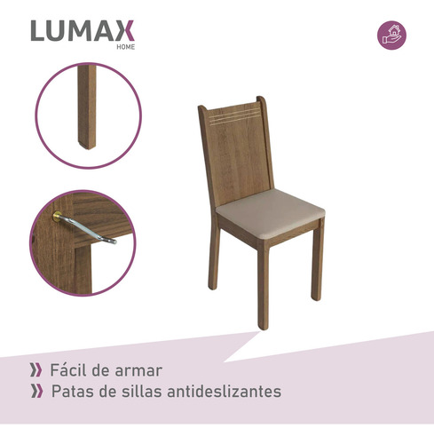 Juego De Comedor Con Tablero De Madera Y 6 Sillas Sintéticas