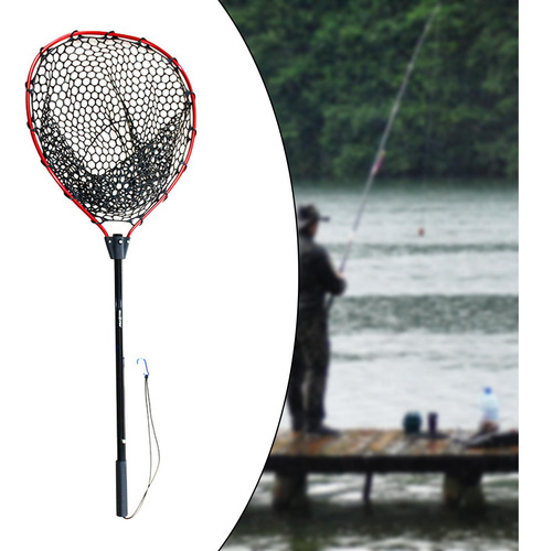 Rede De Pesca Durável Dobrável Portátil Vermelho