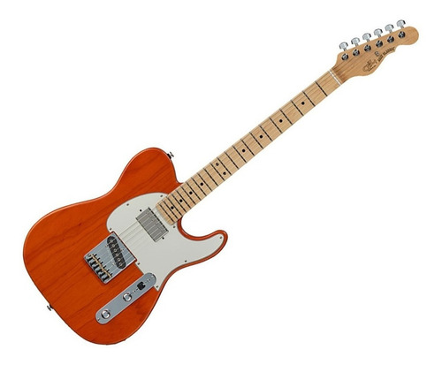 Guitarra eléctrica G&L Tribute ASAT Classic single-cutaway de fresno clear orange con diapasón de arce