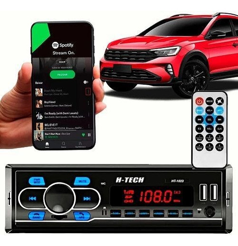 Auto Rádio Mp3 Player Bluetooth Htech Ht-1023