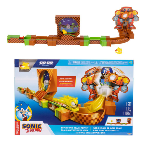 Sonic The Hedgehog Go Go Racers Deluxe Playset Con Figura
