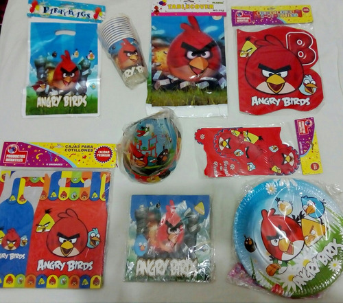 Manteleria Angry Birsd Cotillones Fiesta Infantil 52 Pcs