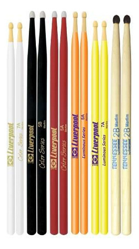 Kit Baquetas Luminous E Color Series (6 Pares) Liverpool