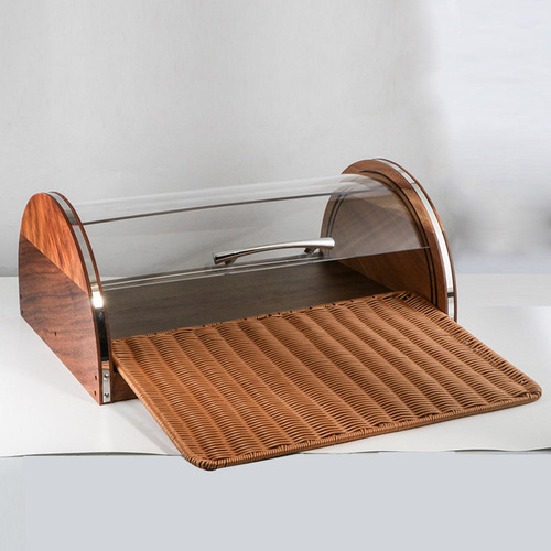Vitrina De Madera , Contenedor De Pan, Tapa Transparente, M