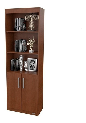 Biblioteca Mueble Estantes Melamina Con Puertas 60cm Mosconi