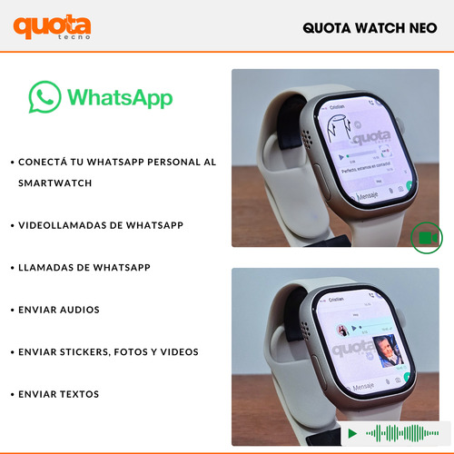 Smartwatch Neo Google Wifi Spotify Mujer Llamadas Deportivo Plateado