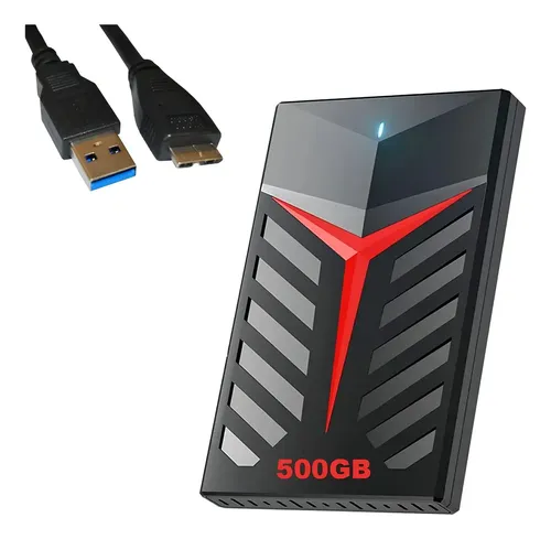 HD Externo 500GB USB 3.0 Hitachi Slim Portátil Preto para PS4 Xbox
