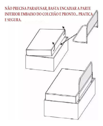 Kit 02 Grade De Cama Box Tela Respirável Sem Instalação