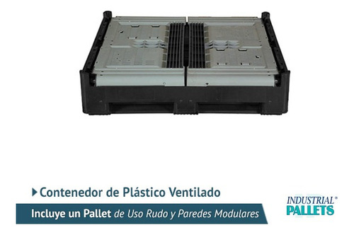 Contenedor De Plastico Ventilado Colapsable 700 Lts. / 185