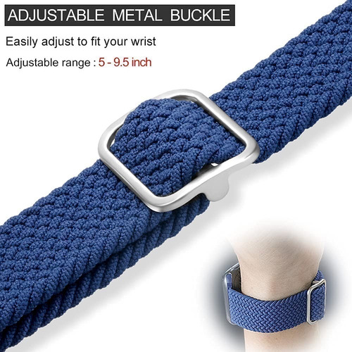 Correa Para Iwatch 42/44/45/49mm Smarttech Tejida Ajustable Azul