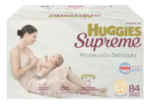 Huggies Supreme Pure & Natural Etapa 2 pañales sin género con 84 unidades