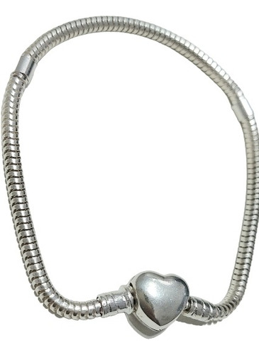 Pulsera De Plata 925 Estilo Pndora 18 Cm  Charms Corazón