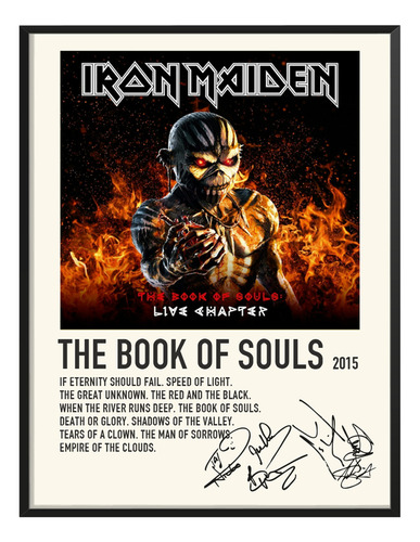 Poster Iron Maiden Album Music Tracklist Book Of Souls 80x40