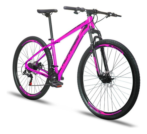 Bicicleta Aro 29 Alfameq Atx 21v Cambio Shimano Freio Disco Cor Rosa/preto Tamanho Do Quadro 21