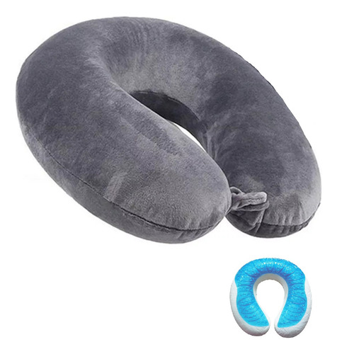 Collarin Almohada Cervical Viscoelástica Cuello U Gel Funda