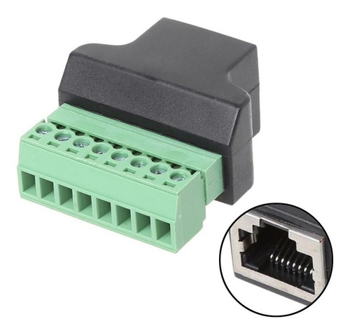 Adaptador Rj45 Hembra A Clemas Borne Terminal Conector 8 Pin