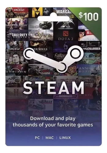 Tarjeta Steam 100 Usd Global - Entrega Inmediata