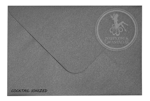 50 Sobres Papel Aperlado Nacarado 140g 6x8.3cm Color Gris Graphito / Ionized