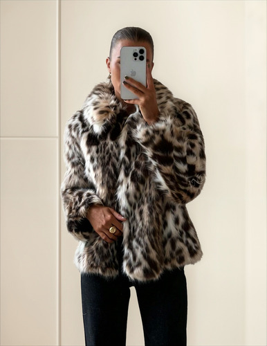 Tapado Piel Sintetica Animal Print Leopardo Shein Importado