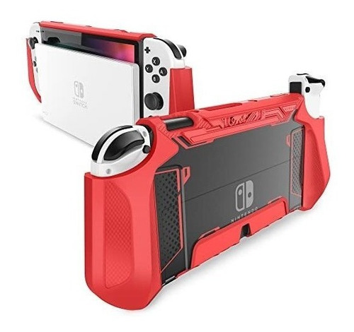 Funda Resistente Para Nintendo Switch Oled Tpu Grip Rojo