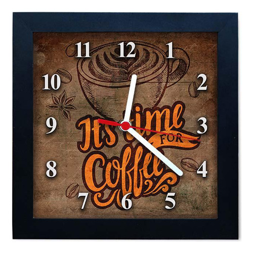 Relógio Decorativo Caixa Alta Tema Café 28x28 - Qw37