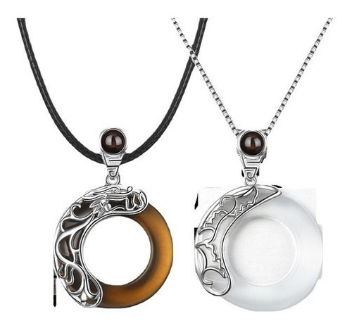 Collar Obsidiana Negra Collares Yin Yang Para Parejas