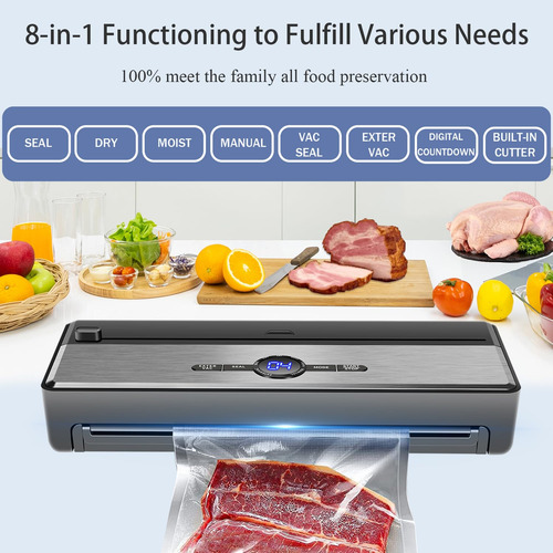 Sellador Al Vacío Soron Ap-21 Automático 8-en-1 1.79 Kg