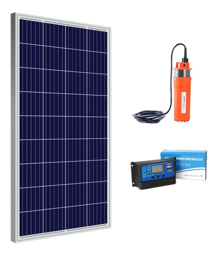 Imagen 1 de 10 de Bomba Agua Sumergible 12v Dc, Panel Solar 100w Y Controlador