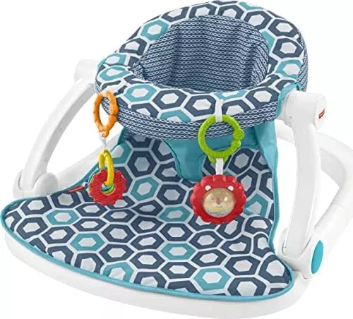 Fisher-Price Baby Silla de bebé portátil, asiento de piso de lujo con  juguetes extraíbles y bandeja para aperitivos, Happy Hills