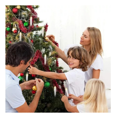 A 20 Luces Led En Forma De Vela Para Árbol De Navidad Con