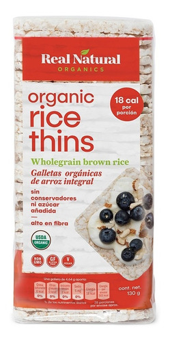 Galletas Orgánicas Real Natural Arroz Integral 130 G