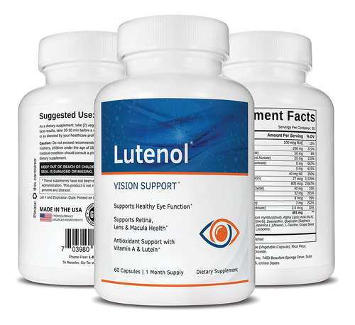 Suplemento Lutenol Natural Vision Support 60 Cápsulas
