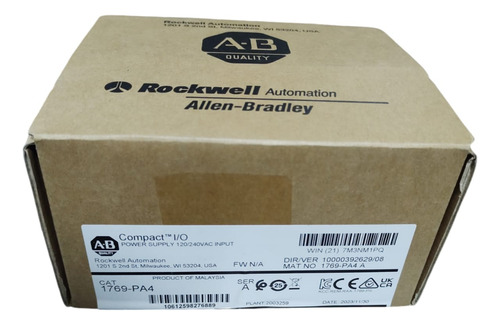 Fuente De Poder Compactlogix Para Plc Allen-bradley 1769-pa4