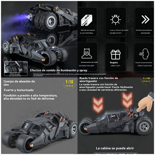Batimóvil Caballero Oscuro 1:18 En Aleación - Colección