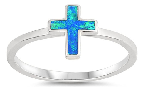 Choose Your Color Sterling Silver Cross Ring