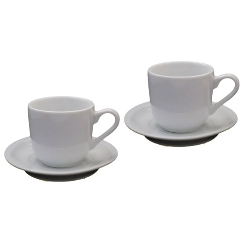 Kit 2 Xícaras 250ml Com Pires Porcelana Branca Ref 11 ' Chá