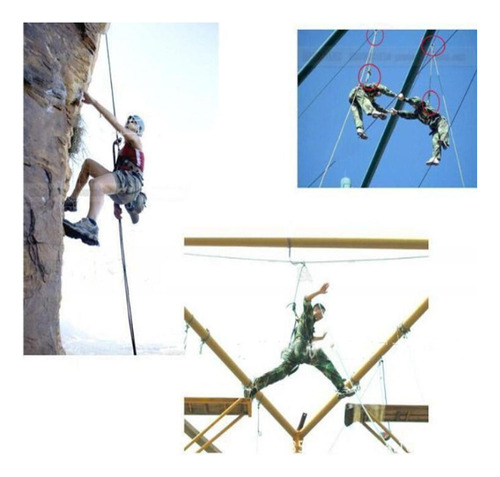 M 30kn Zip Line Climbing Polea Doble Tandem Trolley Para