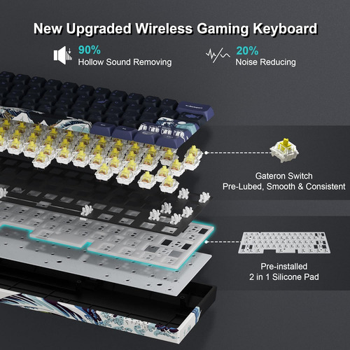 Teclado Videojuegos Mecánico Al 60% Inalámbrico Mac Windows