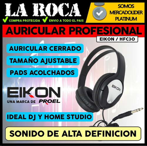Imagen 3 de 10 de Auricular Profesional Cerrado Home Estudio Grabacion